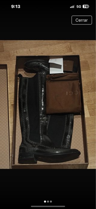 Botas altas Gucci Old Wimbledon piel negras