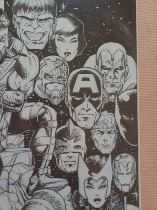 FIRMADA Carlos Pacheco lámina Avengers Marvel