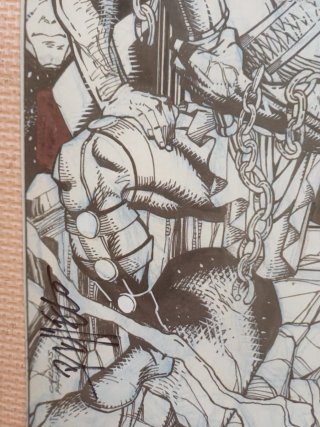 FIRMADA Carlos Pacheco lámina Avengers Marvel