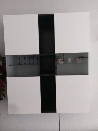 Mueble de salón moderno blanco y negro