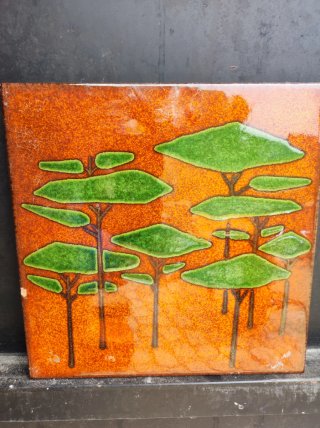 Azulejo decorativo árboles naranja/marrón