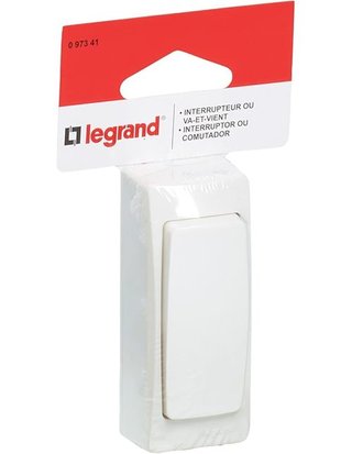 Legrand LEG97341 Interruptor conmutador superficie - 2300 W - 230 V - 10 A - Blanco