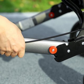 Andador Plegable para Ancianos con Altura Ajustable, Andador con Asiento, 4 Ruedas, Frenos Dobles y Bolsa de Almacenamiento, Andador para Ancianos y Discapacitados en Aluminio, Negro