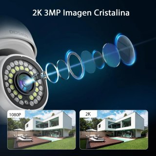 Cámara Vigilancia WiFi Exterior 2K 3MP