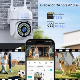 Cámara Vigilancia WiFi Exterior 2K 3MP