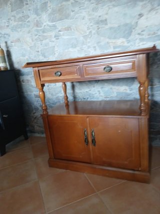 Mueble auxiliar madera 2 cajones y puertas