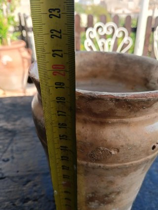 Albarello antico in terracotta, farmacia, vaso