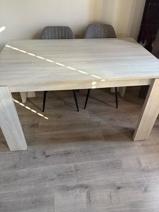 Mesa extensible comedor madera y metal