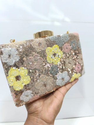 Bolso de fiesta lentejuelas floral