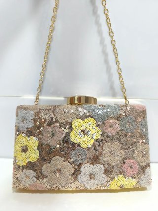 Bolso de fiesta lentejuelas floral