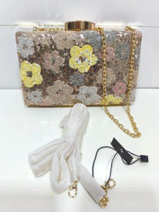 Bolso de fiesta lentejuelas floral