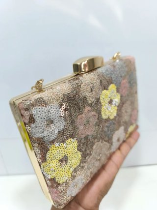 Bolso de fiesta lentejuelas floral