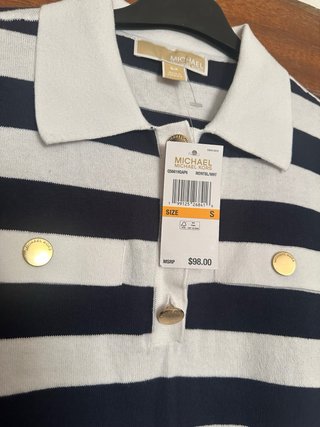 Camiseta Michael Kors Rayas Azul/Blanco Talla S