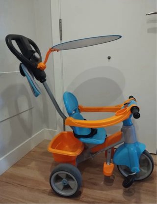 Triciclo para bebé con toldo y cesta