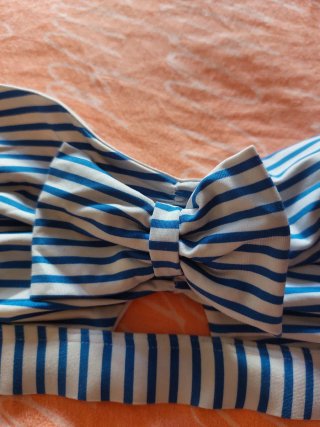 Costume 2 pezzi righe blu e bianche