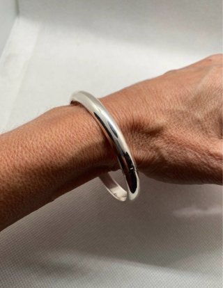 Pulsera Plata Ley Media Caña