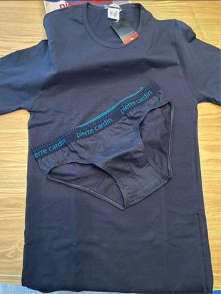 Conjunto Pierre Cardin Camiseta + Slip Azul