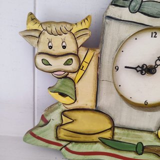 Orologio da parete country mucca e pane