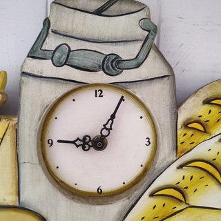 Orologio da parete country mucca e pane