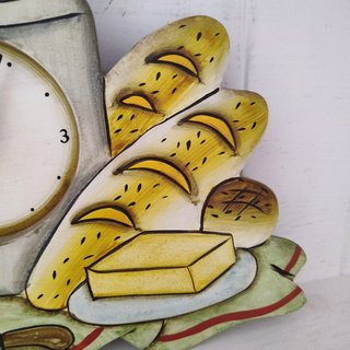 Orologio da parete country mucca e pane