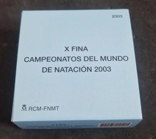 Moneda Plata 10 Euros 2003 Campeonato Natación