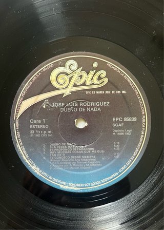 Vinilo José Luis Rodriguez El Puma Dueño de Nada