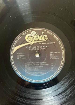 Vinilo José Luis Rodriguez El Puma Dueño de Nada