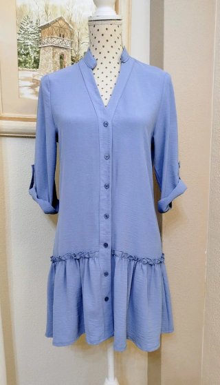 Vestido camisero azul turquesa Talla M