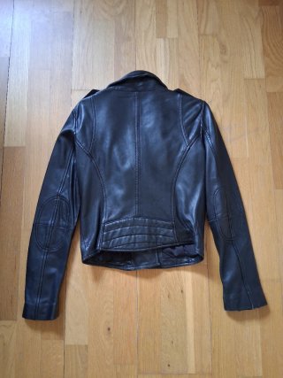 Chaqueta cuero Mango mujer negra