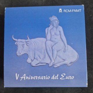 Moneda Plata 50 Euros 2007 V Aniversario Euro