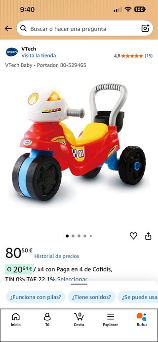 Moto Vtech para niños