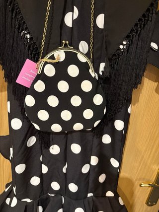 Traje Flamenca Talla 36 Negro Lunares