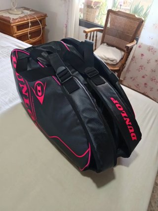 Bolsa Paletero Padel Dunlop Negra y Rosa