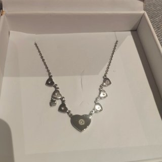 Collar Lotus Corazones Plata