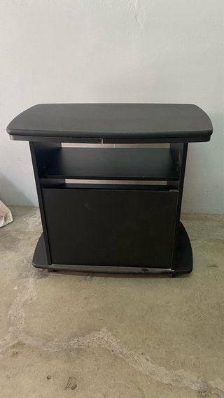 Mesa TV madera y cristal