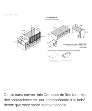Cuna convertible ROS 1 año uso