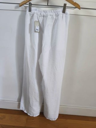 Pantalón ancho moda italiana blanco