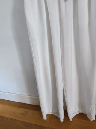 Pantalón ancho moda italiana blanco