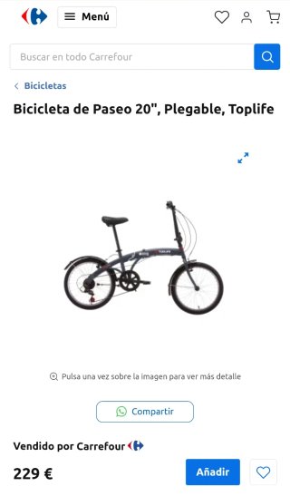 Bicicleta Plegable Toplife 20