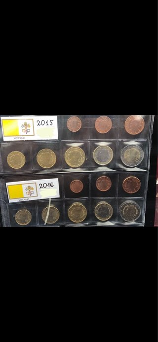 Monedas conmemorativos Vaticano 2015 y 2016