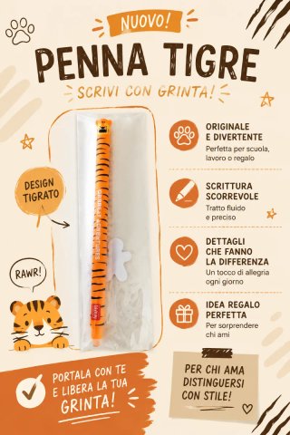 Penna Legami Tigre Design Originale