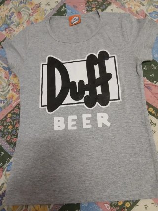 T-shirt grigia Duff Beer misure in descrizione