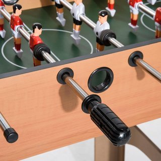 Mesa Multijuego 4 en 1 Con Futbolín, Billar, Ping Pong Y Hockey De Mesa, Mesa De Juego Con Accesorios, en Madera MDF, Madera Natural Y Negra