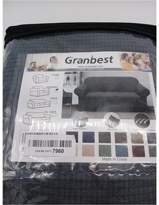 Granbest Fodera elastica per divano in jacquard di spandex con schiuma antiscivolo [1 pezzo] 2 posti Grigio