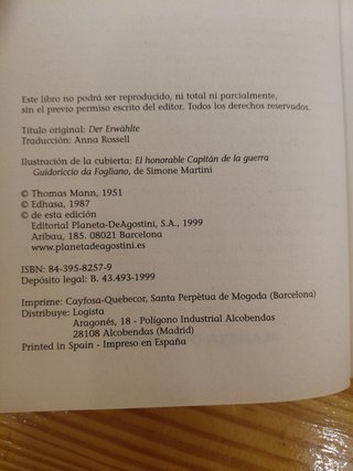El elegido. Thomas  Mann