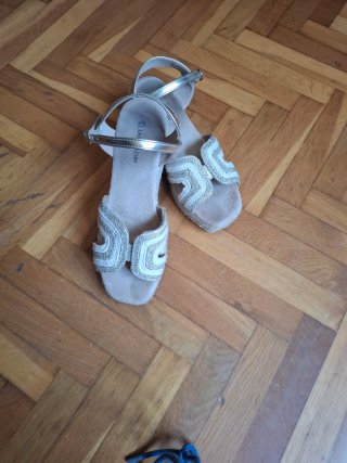 Sandalias Lady Glory Talla 39 Beige y Dorado