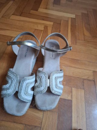 Sandalias Lady Glory Talla 39 Beige y Dorado