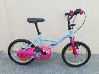 Bicicleta infantil Btwin azul y rosa