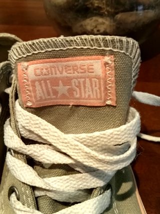 Converse Playeros Mujer Verde Oliva y suela blanca