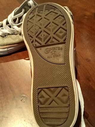 Converse Playeros Mujer Verde Oliva y suela blanca